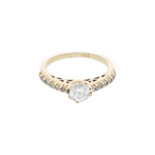 Anillo diseño especial con sintéticos en oro amarillo 14 kilates ...
