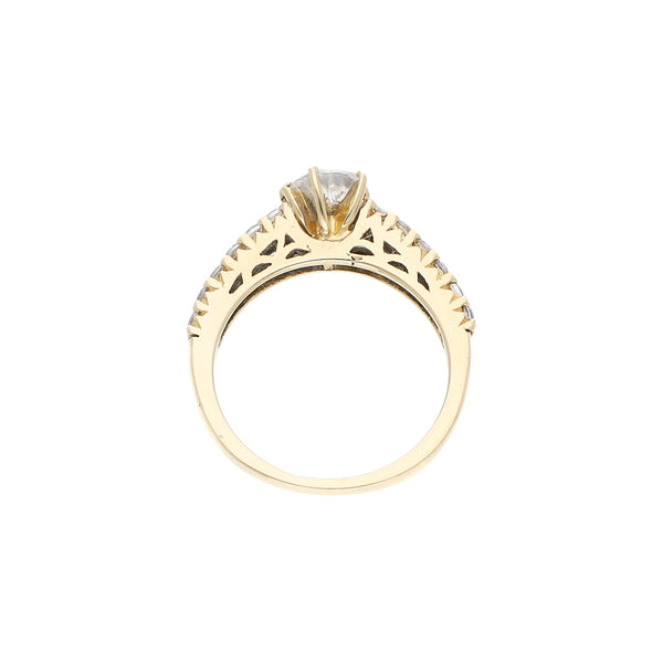 Anillo diseño especial con sintéticos en oro amarillo 14 kilates ...