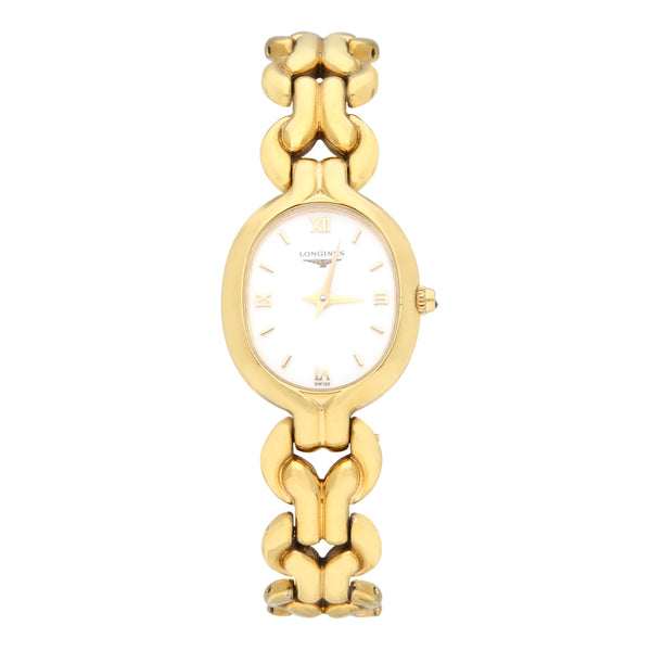 Reloj Longines para dama en acero chapa.