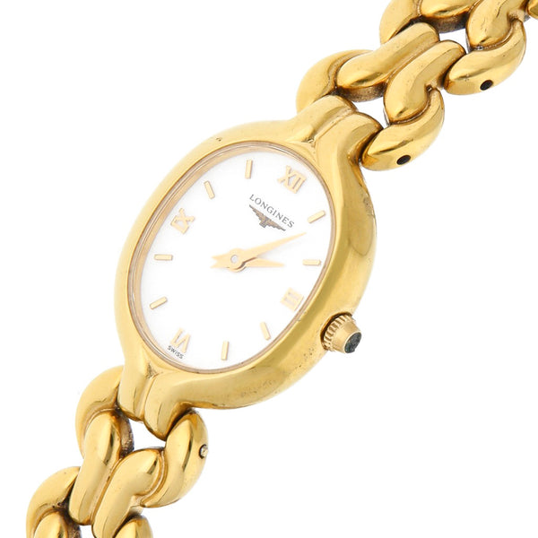 Reloj Longines para dama en acero chapa.