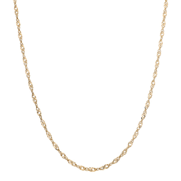 Collar eslabón torzal en oro amarillo 14 kiltaes.