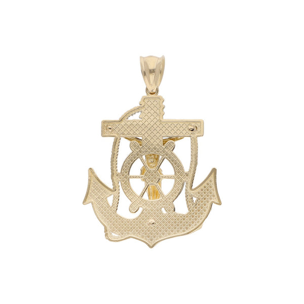 Crucifijo diseño especial en oro amarillo 14 kilates.