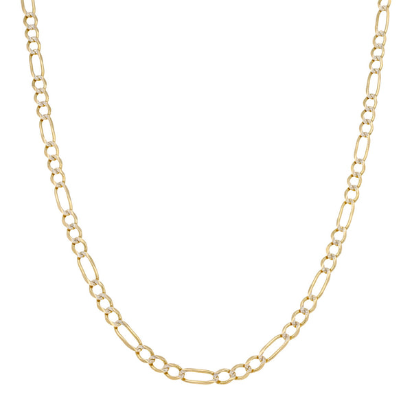 Collar de tres eslabones por uno platinado en oro amarillo 14 kilates.