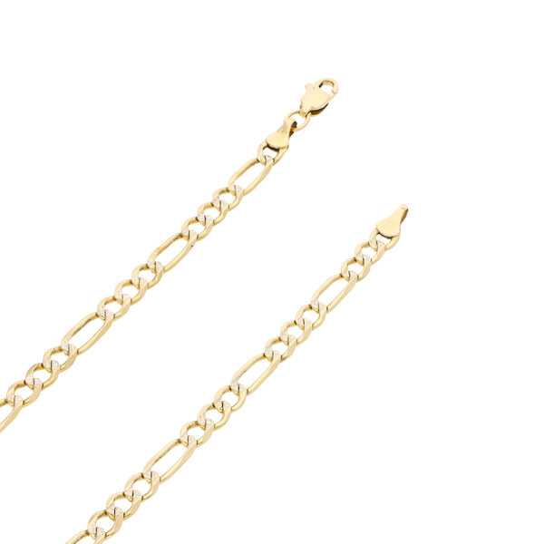 Collar de tres eslabones por uno platinado en oro amarillo 14 kilates.