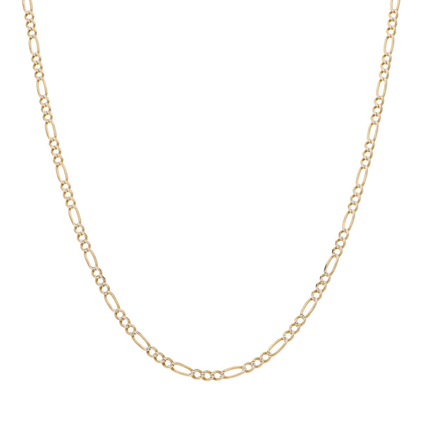 Collar de tres eslabones por uno platinado en oro amarillo 14 kilates.