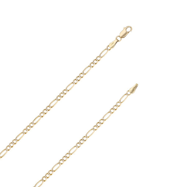 Collar de tres eslabones por uno platinado en oro amarillo 14 kilates.