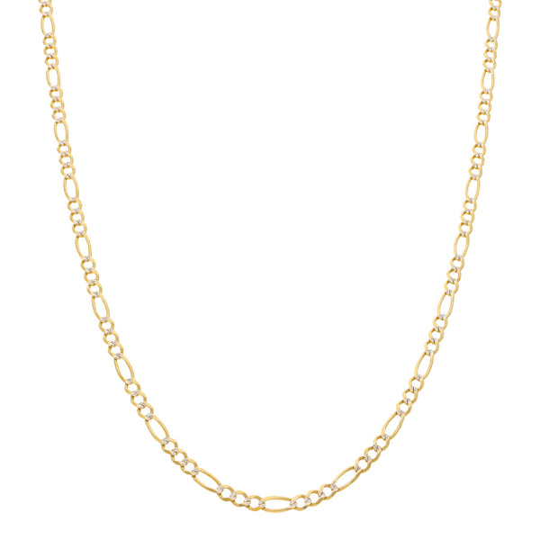 Collar de tres eslabones por uno platinados en oro amarillo 14 kilates.