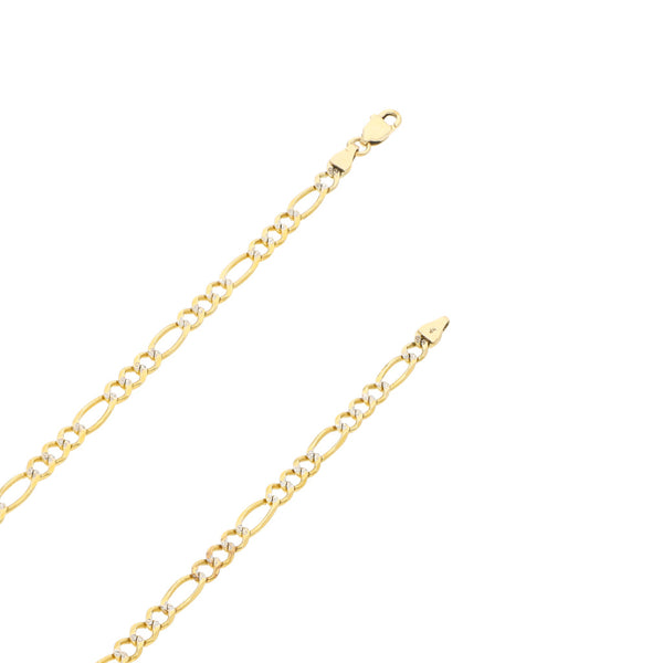 Collar de tres eslabones por uno platinados en oro amarillo 14 kilates.