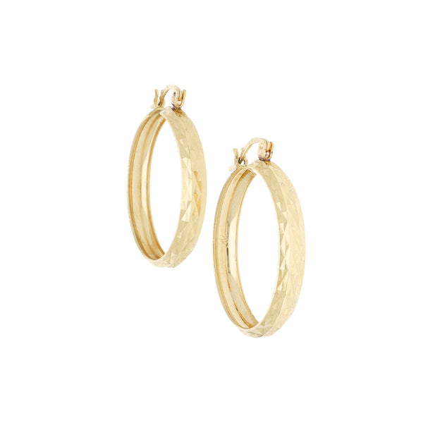 Arracadas facetadas en oro amarillo 14 kilates.