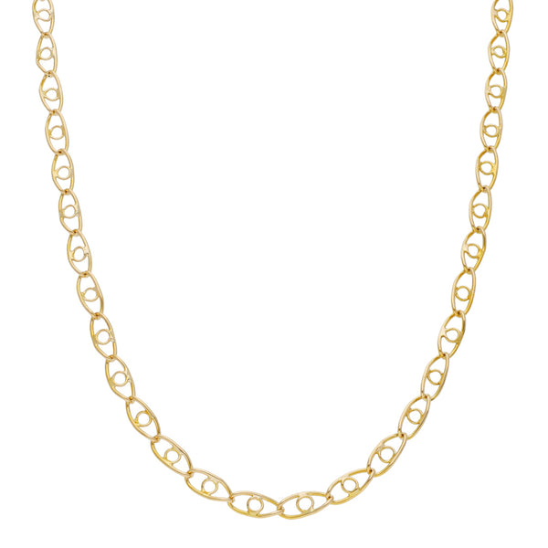 Collar eslabón nudo marino en oro amarillo 14 kilates.