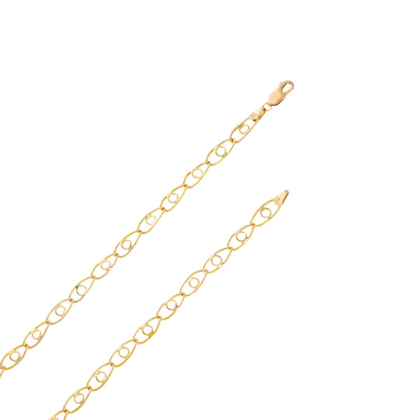Collar eslabón nudo marino en oro amarillo 14 kilates.