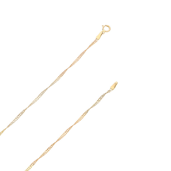 Collar eslabón torzal en oro tres tonos 14 kilates.