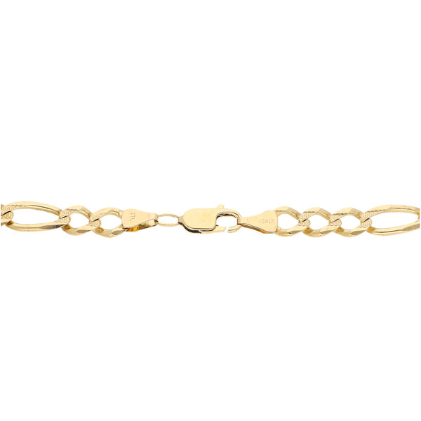 Pulsera de tres eslabones por uno en oro amarillo 14 kilates.