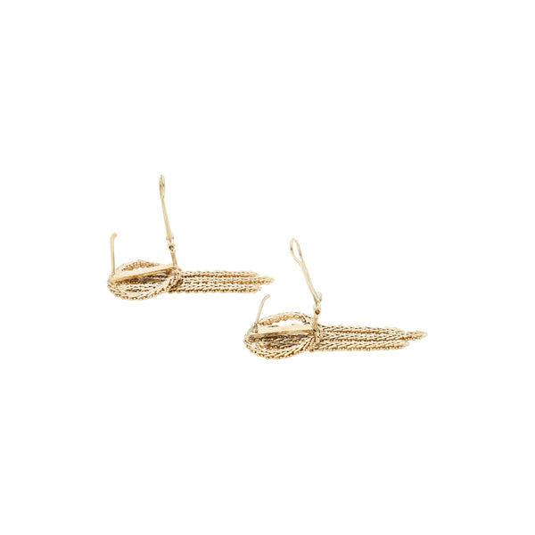 Aretes boleados en oro amarillo 14 kilates.