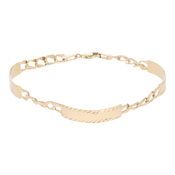 Pulsera eslabón combinado en oro amarillo 14 kilates.