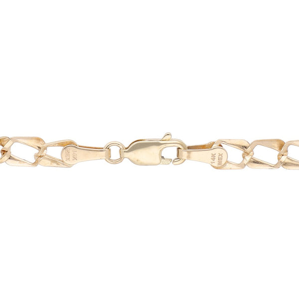 Pulsera eslabón combinado en oro amarillo 14 kilates.