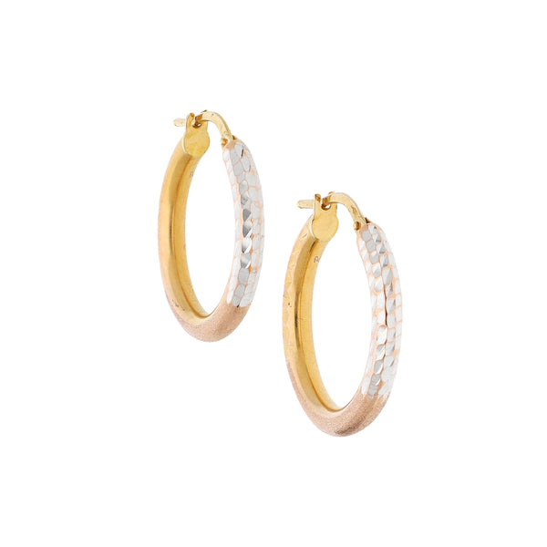 Arracadas facetadas en oro rosa 14 kilates.