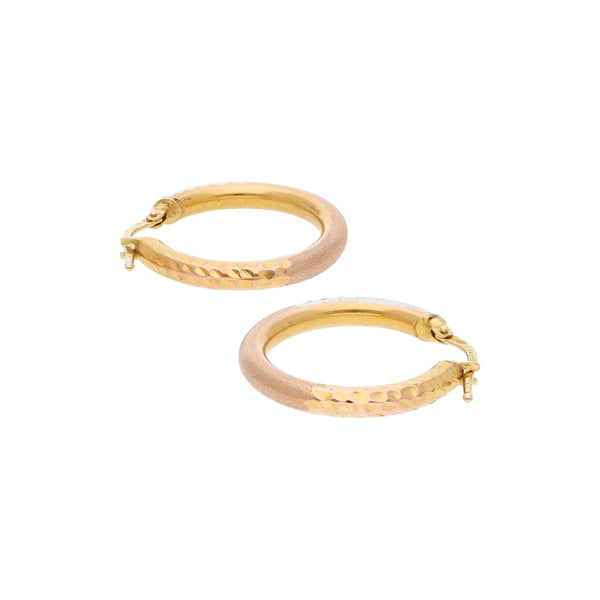 Arracadas facetadas en oro rosa 14 kilates.