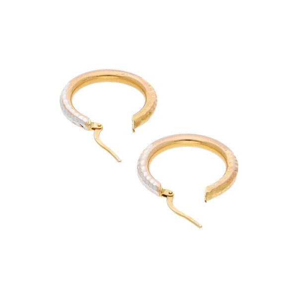 Arracadas facetadas en oro rosa 14 kilates.