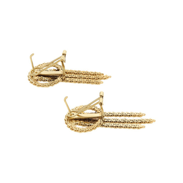 Aretes boleado en oro amarillo 14 kilates.