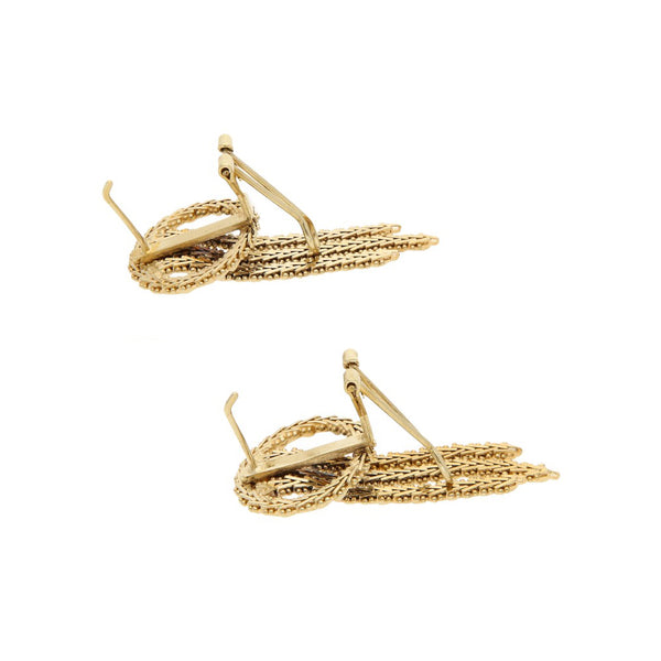 Aretes boleado en oro amarillo 14 kilates.