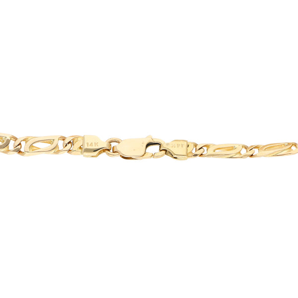Pulsera eslabón nudo egipcio en oro amarillo 14 kilates.