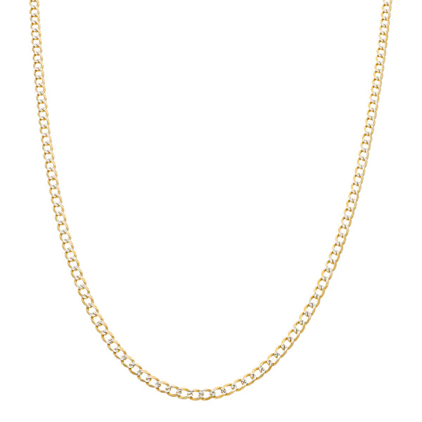 Collar eslabón encontrado platinado en oro amarillo 14 kilates.