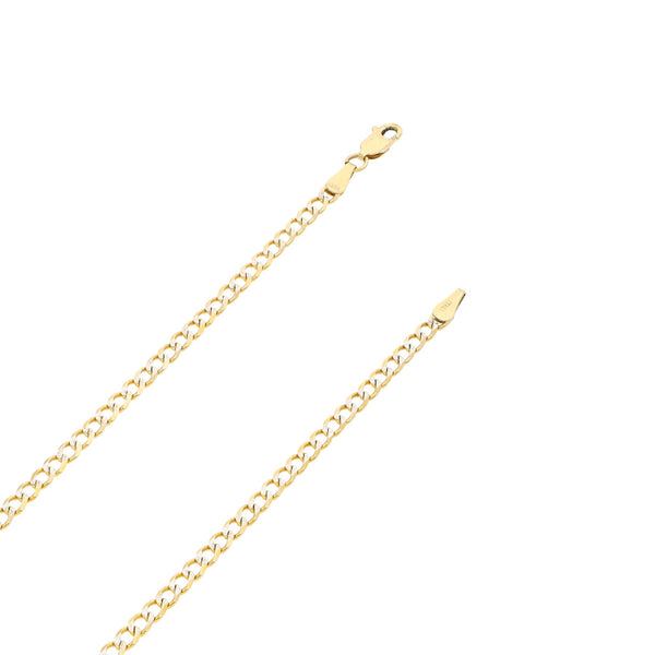 Collar eslabón encontrado platinado en oro amarillo 14 kilates.