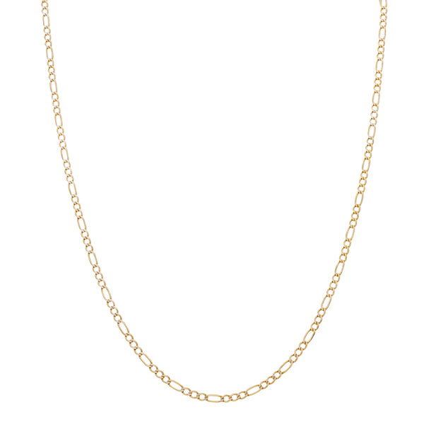 Collar de tres eslabones por uno platinado en oro amarillo 14 kilates.