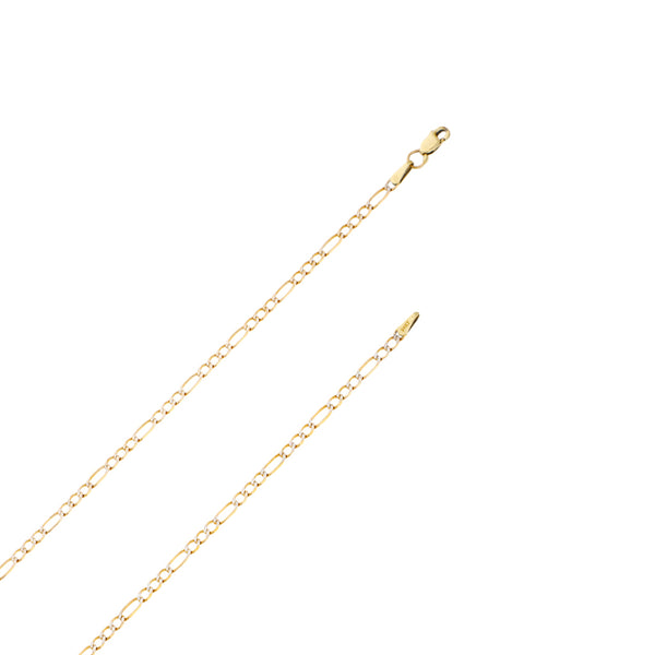 Collar de tres eslabones por uno platinado en oro amarillo 14 kilates.