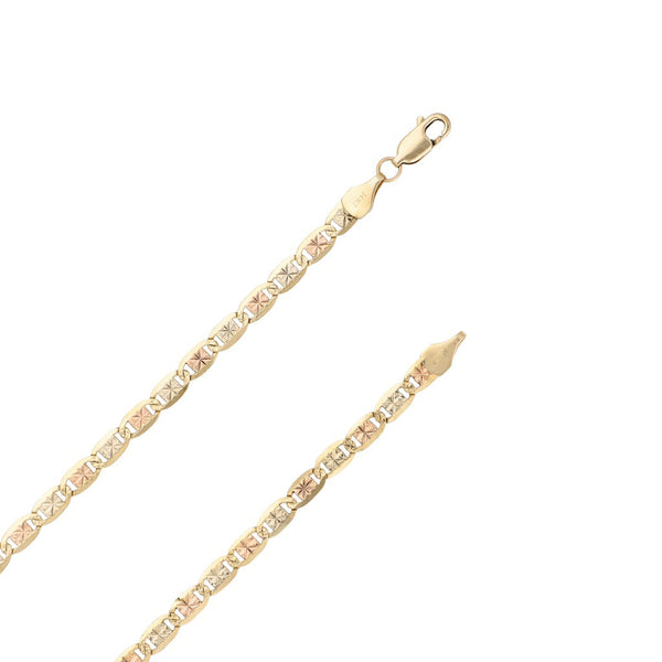 Collar eslabón nudo marino en oro tres tonos 14 kilates.