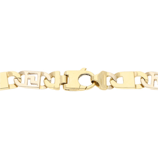 Pulsera eslabón nudo marino en oro dos tonos 14 kilates.