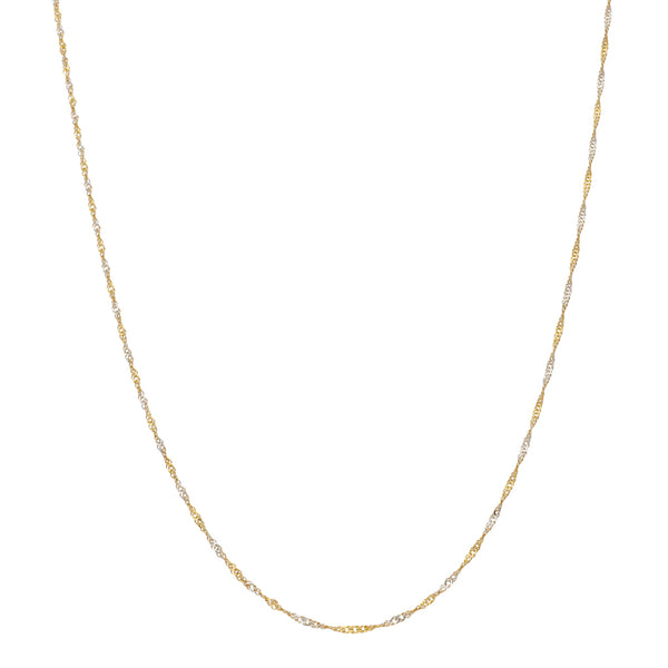 Collar eslabón torzal en oro dos tonos 14 kilates.