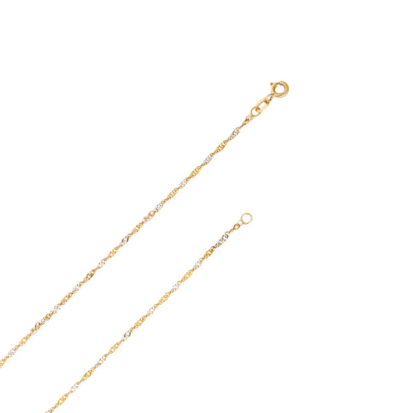 Collar eslabón torzal en oro dos tonos 14 kilates.