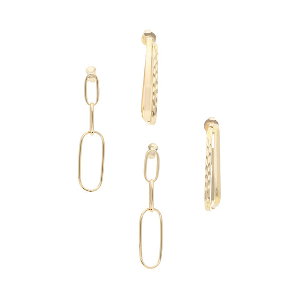 Dos broqueles diseño especial en oro amarillo 14 kilates.