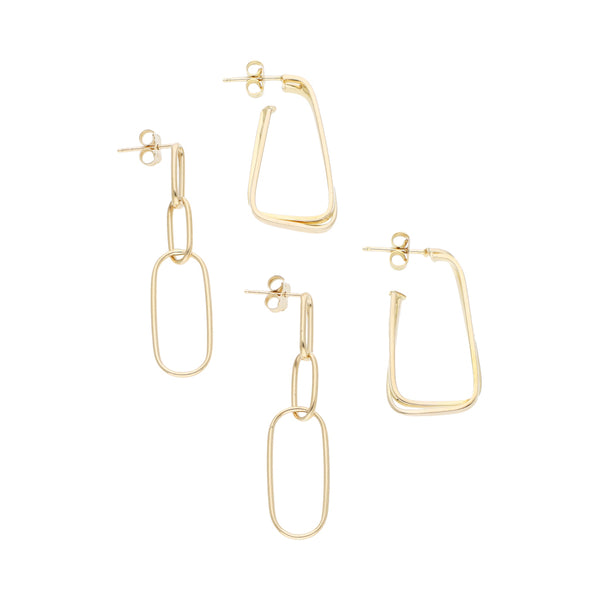 Dos broqueles diseño especial en oro amarillo 14 kilates.