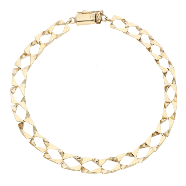 Pulsera eslabón encontrado en oro amarillo 14 kilates.