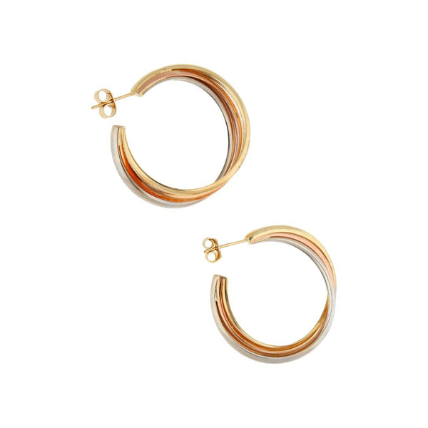 Arracadas diseño especial en oro tres tonos 14 kilates.