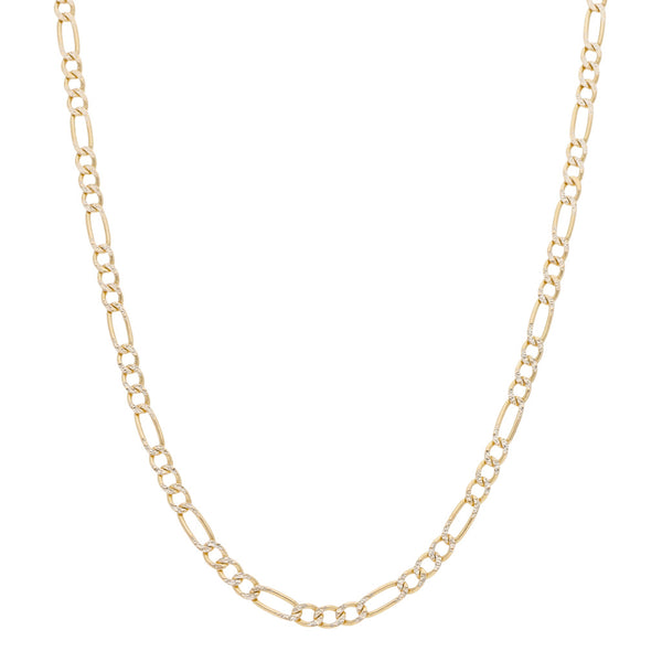 Collar de tres eslabones por uno platinado en oro amarillo 14 kilates.