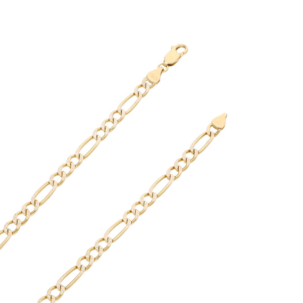 Collar de tres eslabones por uno platinado en oro amarillo 14 kilates.