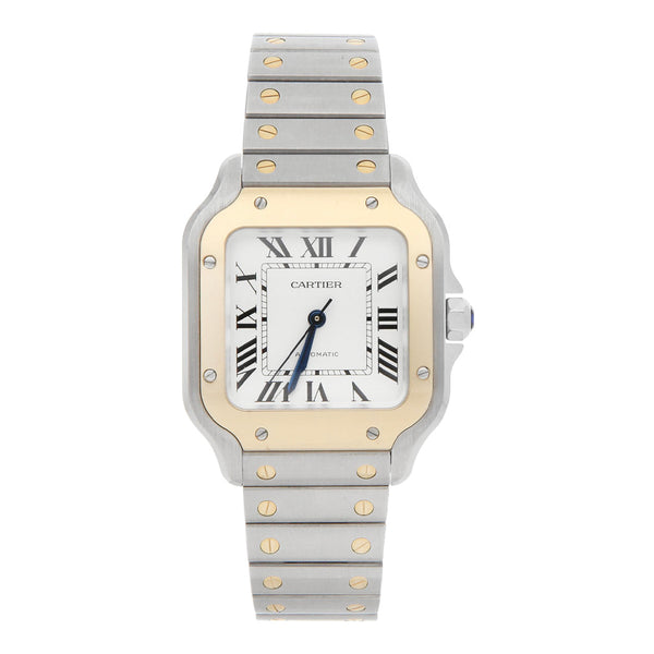 Reloj Cartier para caballero/unisex Modelo Santos vistas en oro amarillo 18 kilates.