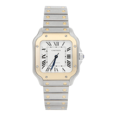 Reloj Cartier para caballero/unisex Modelo Santos vistas en oro amarillo 18 kilates.