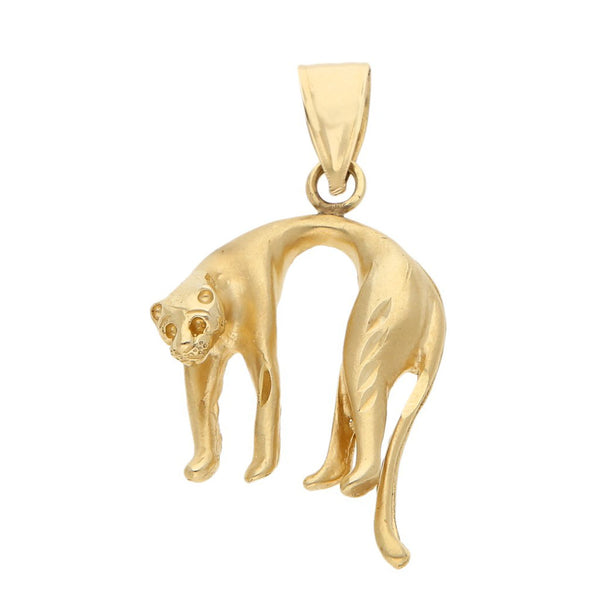 Dije diseño especial motivo felino en oro amarillo 14 kilates.