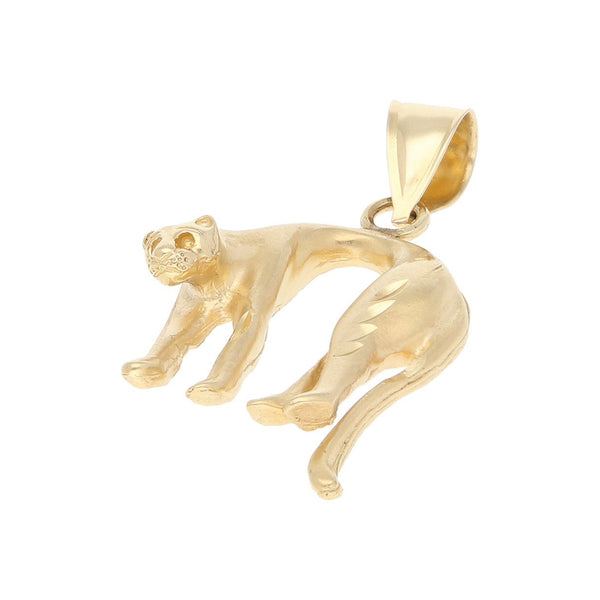 Dije diseño especial motivo felino en oro amarillo 14 kilates.