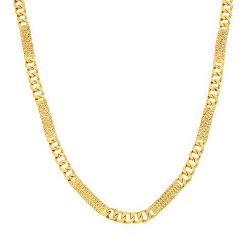 Gargantilla eslabón combinado en oro amarillo 22 kilates.