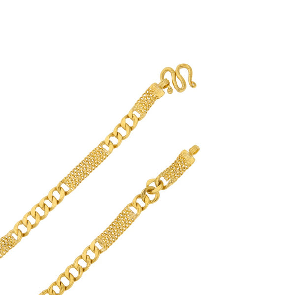 Gargantilla eslabón combinado en oro amarillo 22 kilates.
