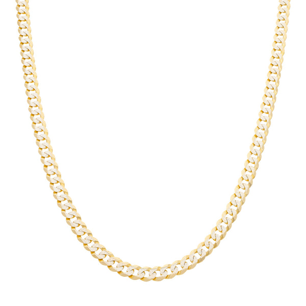 Gargantilla eslabón encontrado platinado en oro amarillo 14 kilates.
