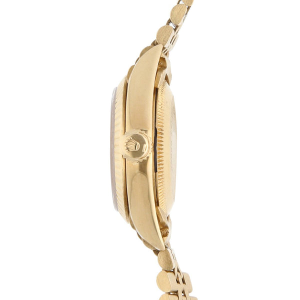 Reloj Rolex para dama modelo Oyster Perpetual en oro dos tonos 18 kilates.