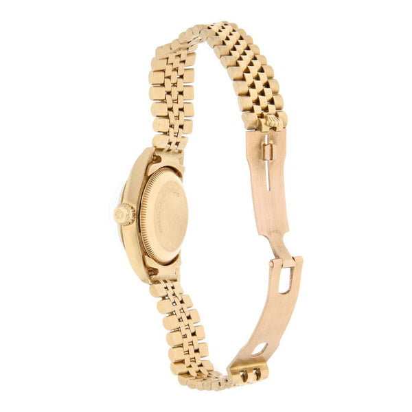 Reloj Rolex para dama modelo Oyster Perpetual en oro dos tonos 18 kilates.