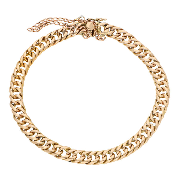 Pulsera eslabón encontrado en oro rosa 12 kilates.
